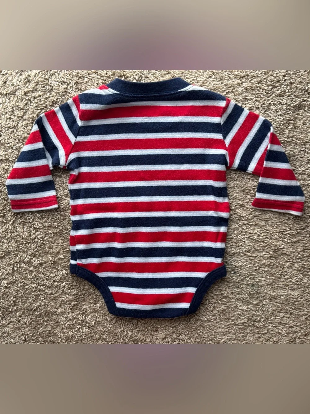 Circo Baby Long Sleeve Striped Bodysuit Red Navy White 6M